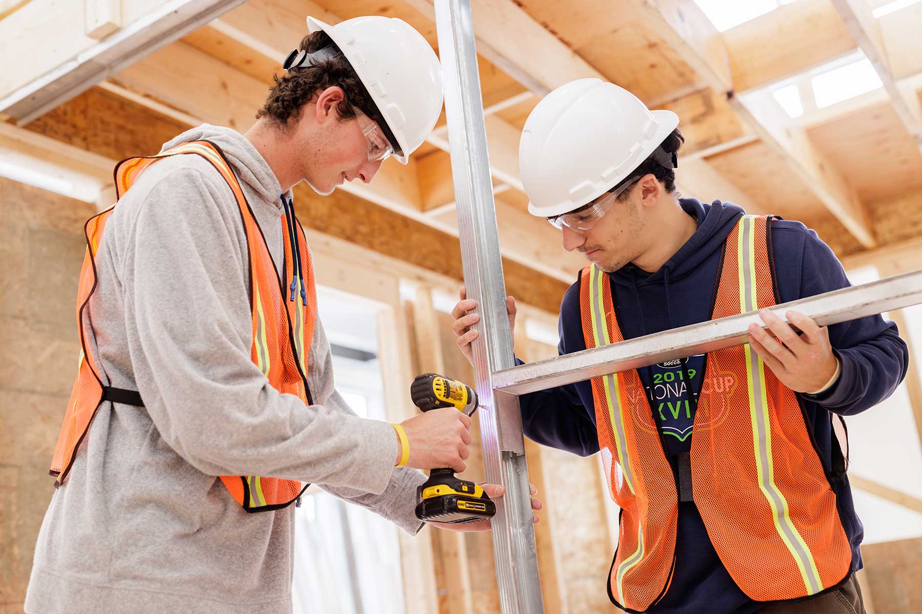 students doing construction
