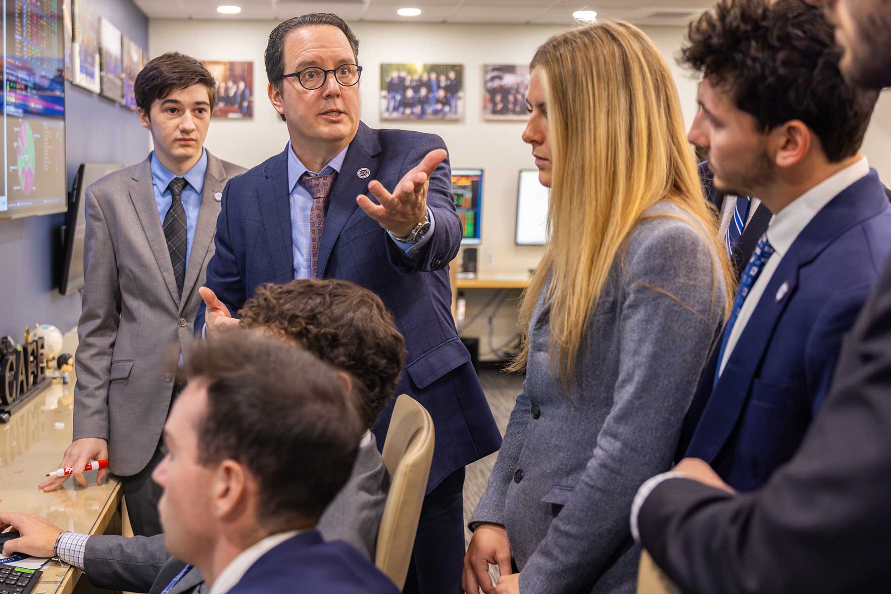 professor and students