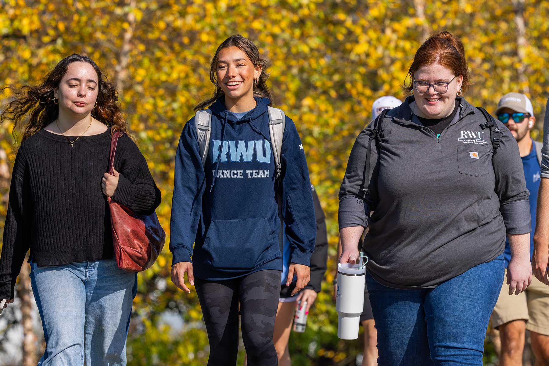 students walking on campus